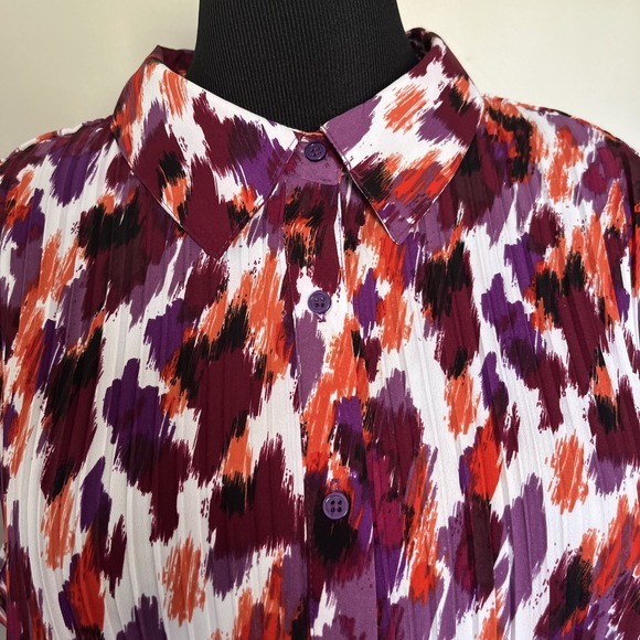 Maggie Barnes Top Women's Sleeveless Button Up Tunic Purple 3X 26/28W‎ - Picture 6 of 8